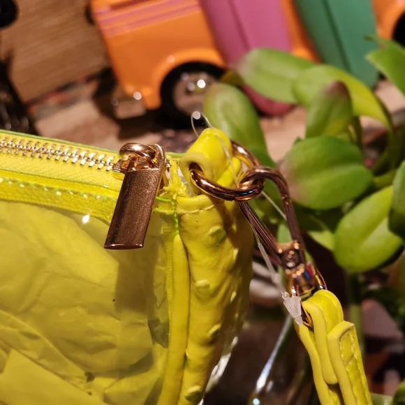 Lime Green Citrus Wristlet Clutch - Transparent Clear NWT - Picture 5 of 7